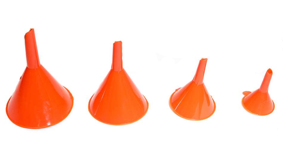 Plastic Oil Funnels. Hydraulic Equipment Supermarkets